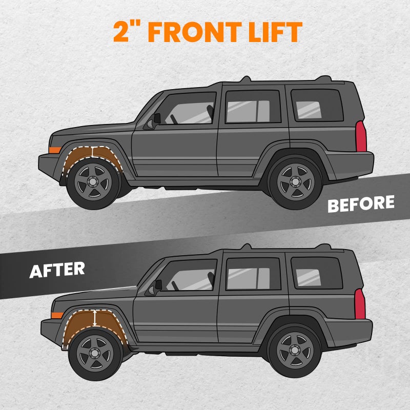 Waverspeed 2" Front Leveling Kit for Jeep Grand Cherokee WK 2005-2010, Lift Strut Spacers for Jeep Commander XK 2006-2010 2WD 4WD - Image 2